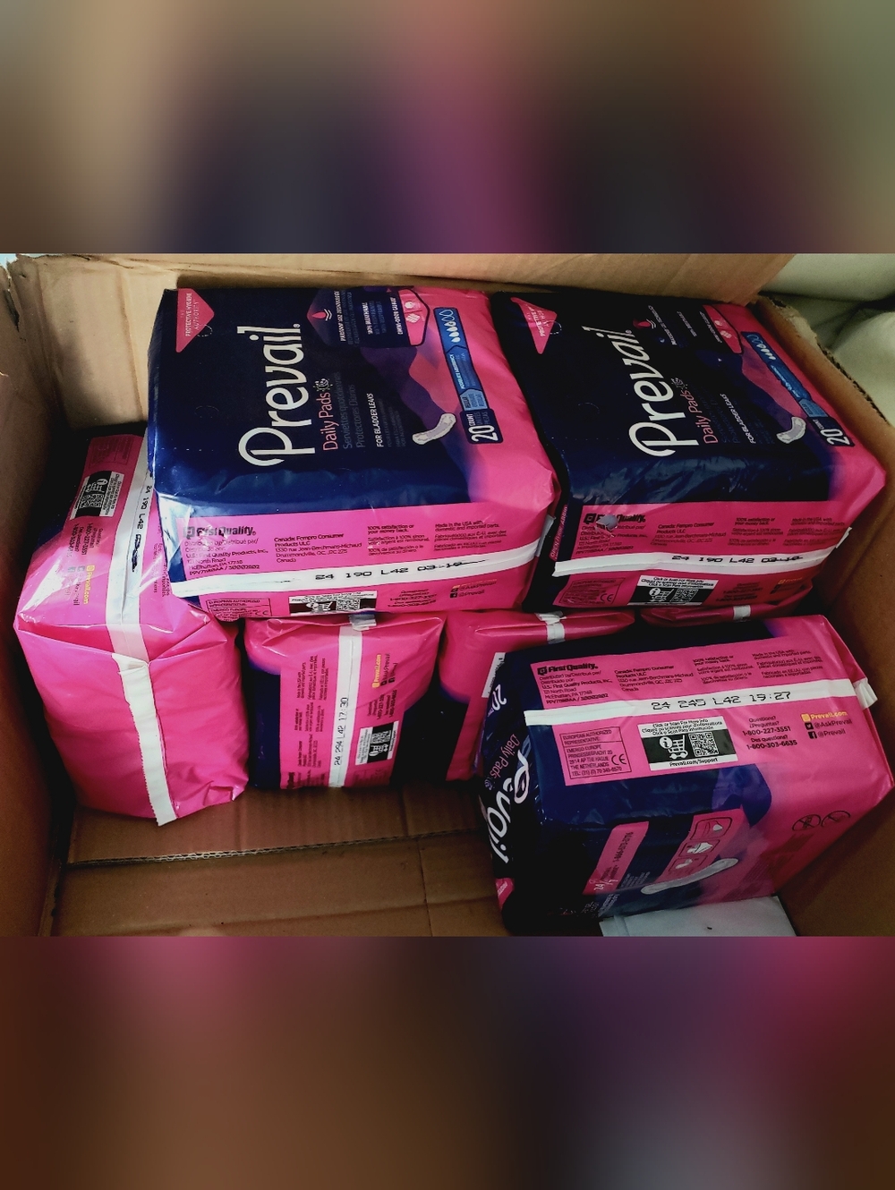 Prevail Daily Pads - Pink Absorbent Incontinence Pads -Lot